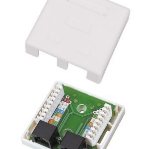 SN12012 2xRJ45 surface mount outlets virstinkines rozetes kompiuterines