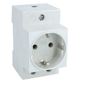PDU01-DIN Socket DIN mount 250V 2 lizdas montuojamas ant DIN bėgelio maitinimo rozetė su įžėminimu 16A 250V