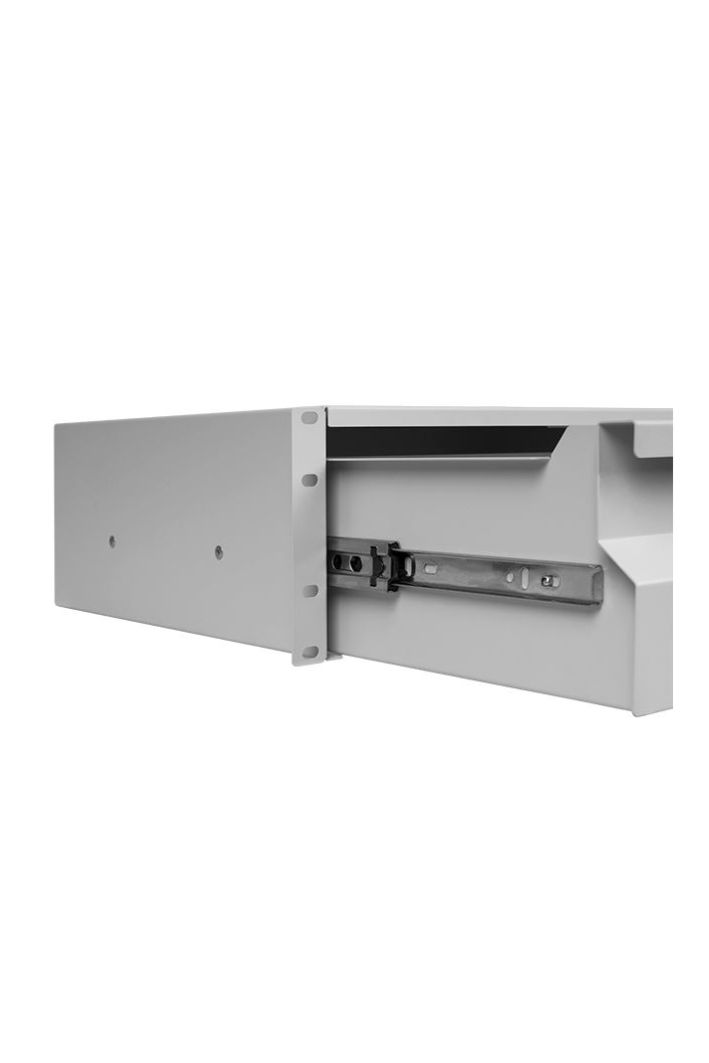 3U stalčius montuojamas į spintą 19 rėmą drawer lockable grey pilkas