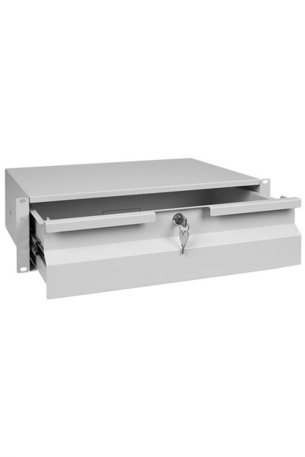 3U stalčius montuojamas į spintą 19 rėmą drawer, pilkas, grey