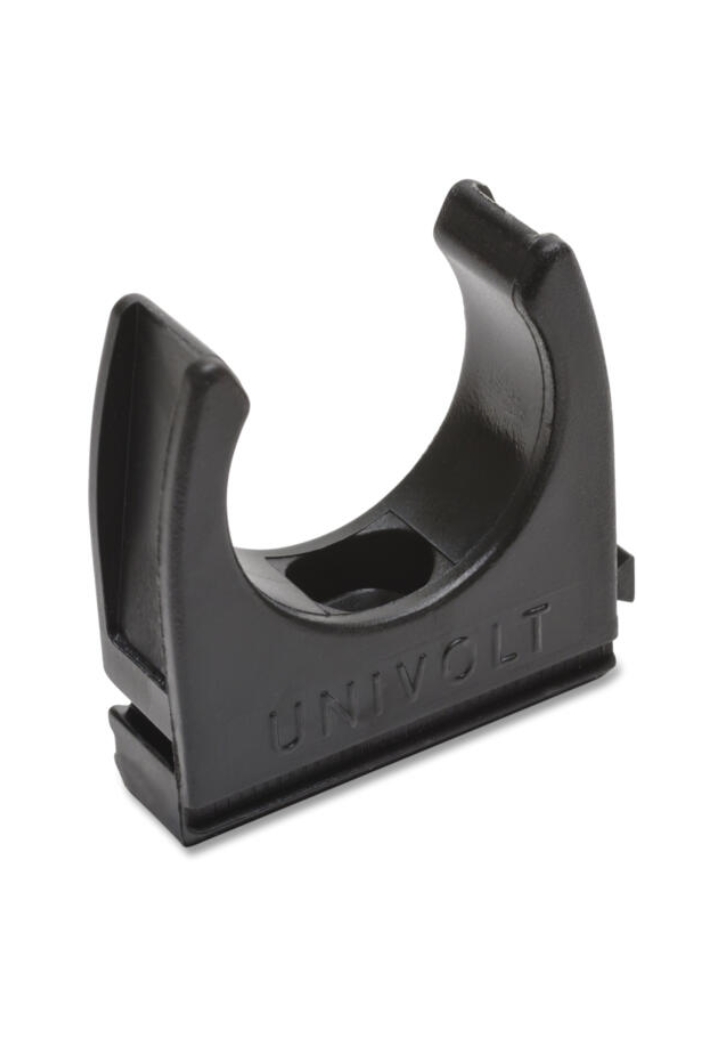 Gofruotų vamzdžių laikiklis juodas UV 16mm, 20mm, 25mm, 32mm